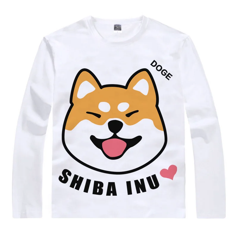 Футболка Coolprint с рисунком аниме Doge Meme футболки длинным рукавом в разных стилях