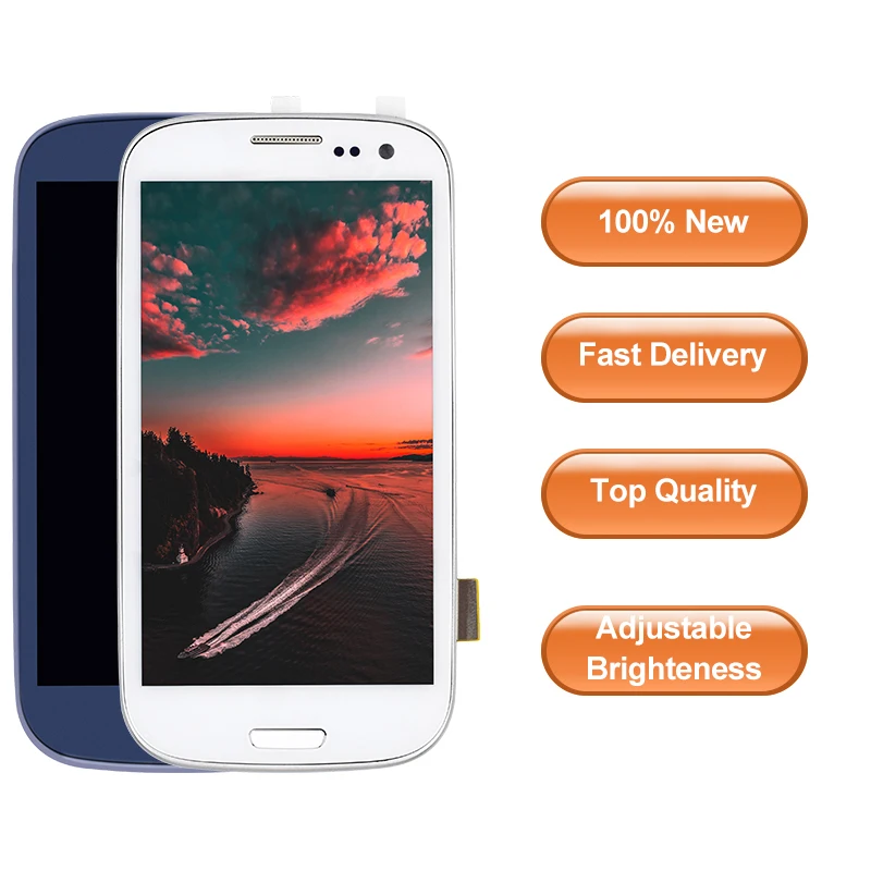 

For Samsung Galaxy S3 i9300 LCD Display Touch Screen Digitizer Assembly with Frame Can adjust the brightness free shipping