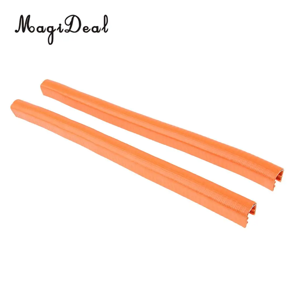 2pcs Rubber Skateboard Deck Protection Strip Nose Tail Edge Guard Orange
