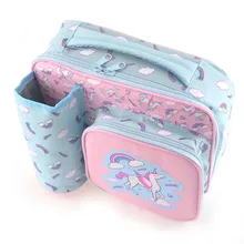 Мультфильм животных печати дети Ланч мешок милый кот школьная еда Изолированная изоляция детская коробка для фруктов Студенческая посуда мешок