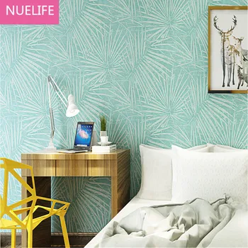 

0.53x10 meters Nordic style palm leaves pattern wallpaper bedroom living room entrance TV background non-woven wallpaper