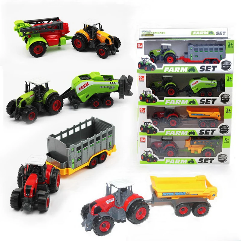 

SUNQ Boxed Diecast Alloy engineering car tractor toy Educational Car Model Christmas Birthday Gift Toy