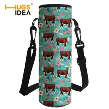 HUGSIDEA Цветочная коровья печать переноска для бутылей с водой изолированный неопреновый водный тренажерный зал Дорожная сумка-держатель для бутылки протектор рукава Чехол