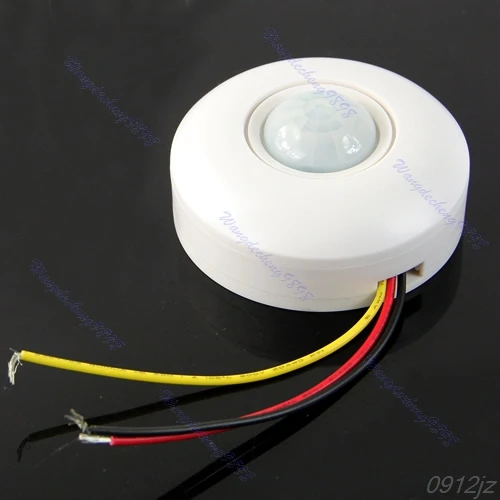 

IR Infrared Motion Sensor Lamp Ceiling Wall Automatic Light Control Switch White New Drop ship Dls HOmeful