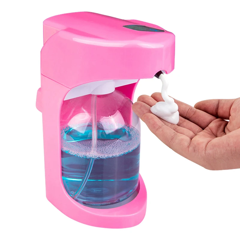 500 ml автоматического пенного диспенсер для жидкого мыла настенный дозатор Smart Сенсор Touchless Ванная комната Кухня дозаторы - Цвет: Розовый