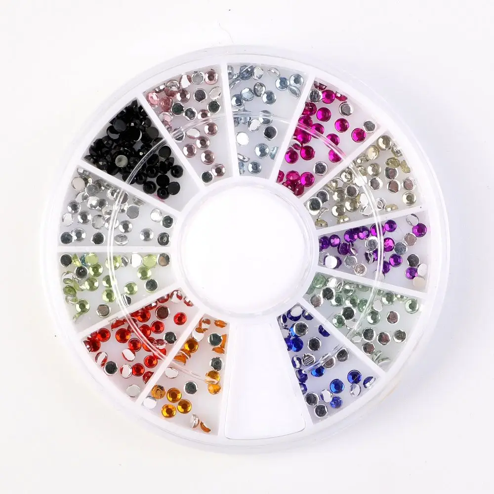 

3D Nail Art Rhinestones Glitters Beads Acrylic Tips Decoration Star Round Square Triangle Drop of water Mixed Accessories in Whe