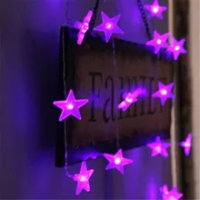 Многоцветный 3 м 30 светодиодный на батарейках пятиконечная звезда сказочные гирлянды для рождественских праздников на открытом воздухе в помещении рождественские Вечерние