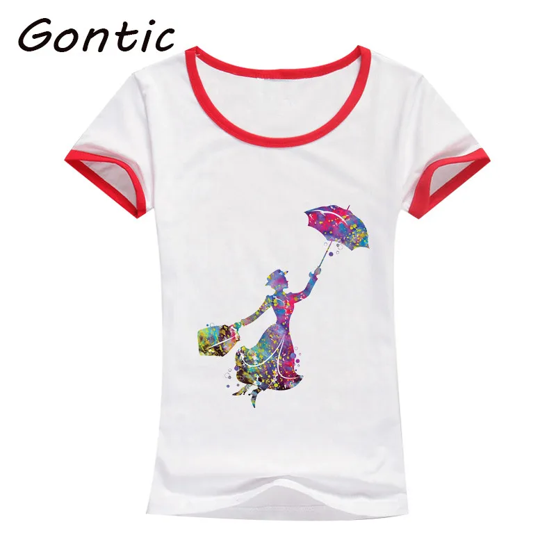 

Mary Poppins women tee shirt fashion Retro summer cotton Neon aesthetic camisetas mujer women clothes 2019 vintage street wear