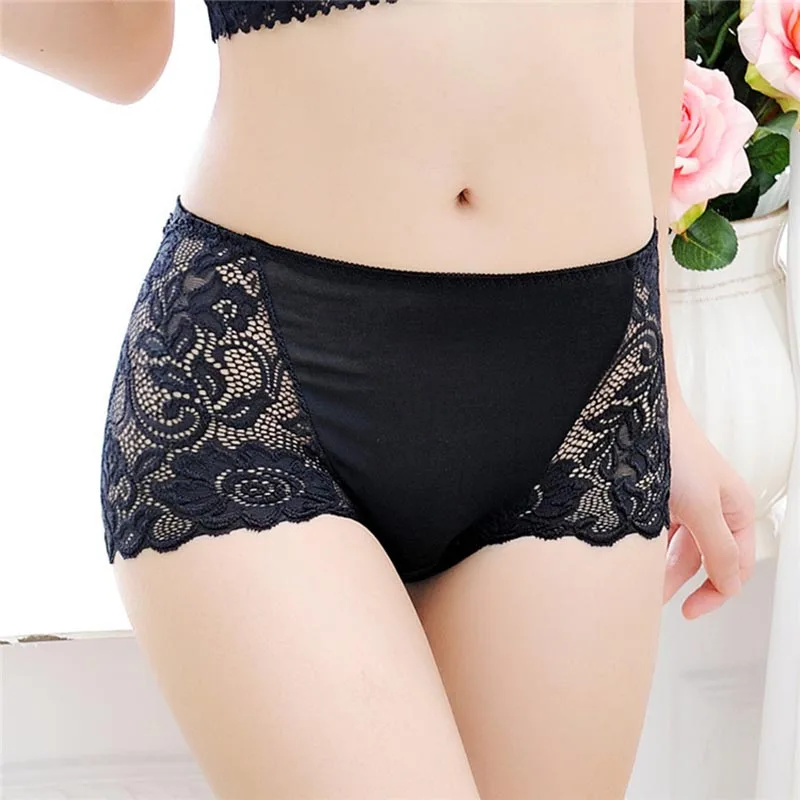

Fashion Women High Waist Hollow Out Sexy Lace Seamless Briefs Soft Floral Lingerie Underwear Women's Briefs