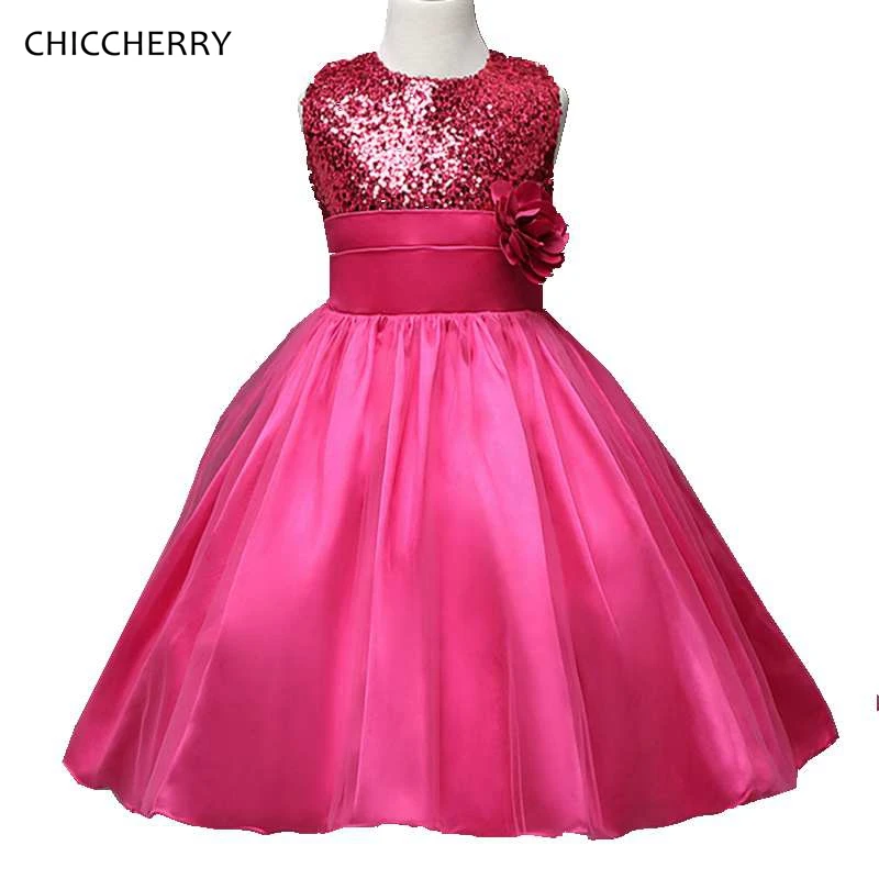 Chaude Rose Fleur Robe Pour Les Filles 12 Ans Elegant Paillettes Enfants De Mariage Robes Robe Enfant Mariage Bebe Enfants Vetements Aliexpress