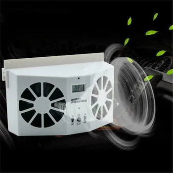 

Hot Solar Car Exhaust Heat Exhaust Fan Double Air Outlet Replacement for Summer BX*