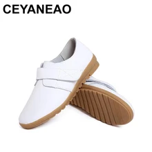 CEYANEAO/новые женские тонкие туфли Удобная материнская плоская обувь с мягкой подошвой; большие размеры; белые туфли для медсестры; женская обувь