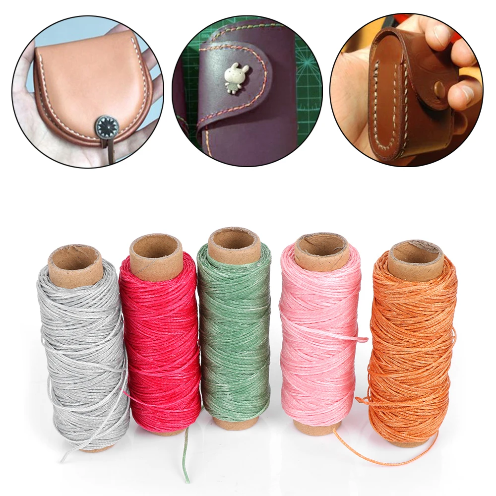 

1PC Durable 1mm 150D Leather Waxed Thread Cord for DIY Handicraft Tool Hand Stitching Thread 50 Meters Flat Waxed Sewing Line