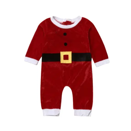 Милый Рождественский Комбинезон для маленьких мальчиков и девочек, хлопковый комбинезон с Санта-Клаусом, Рождественский ремень, одежда, вечерние зимние комбинезоны с длинными рукавами