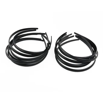 

36pcs Women's Girls Plain No Teeth Plastic DIY Hair Bands Headbands Headwears Black