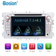 Bosion 2 din Android 7,1 8,1 четырехъядерный автомобильный dvd-плеер gps Navi для Ford Focus/Mondeo/S-Max Радио стерео Wifi головное устройство 1024*600