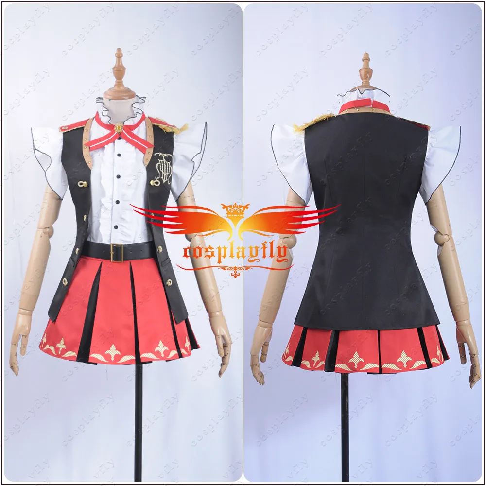 x_01 Game LoveLive!Sunshine!! Aqours Bremen Band Sakurauchi Riko Cosplay Costume Custom Red Pleated Skirt Dress Hairpin Socks Vest (1)