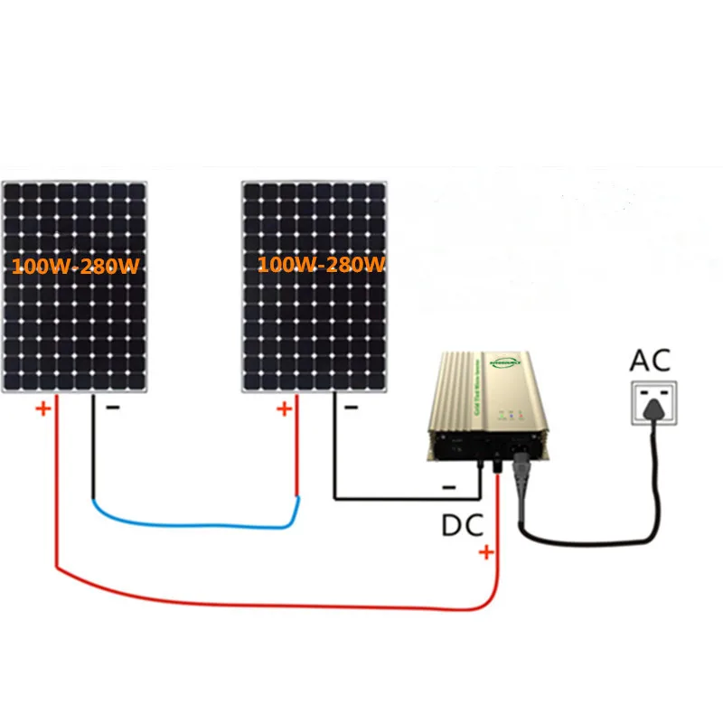 Inversor de Rede de Onda Inversor para 24v Micro Inversor Grid 36v 48v 60v 72v 96v Bateria Senoidal Ajustável Potência Mppt Tie 600w Micro inversor grid tie 600w, inversor para