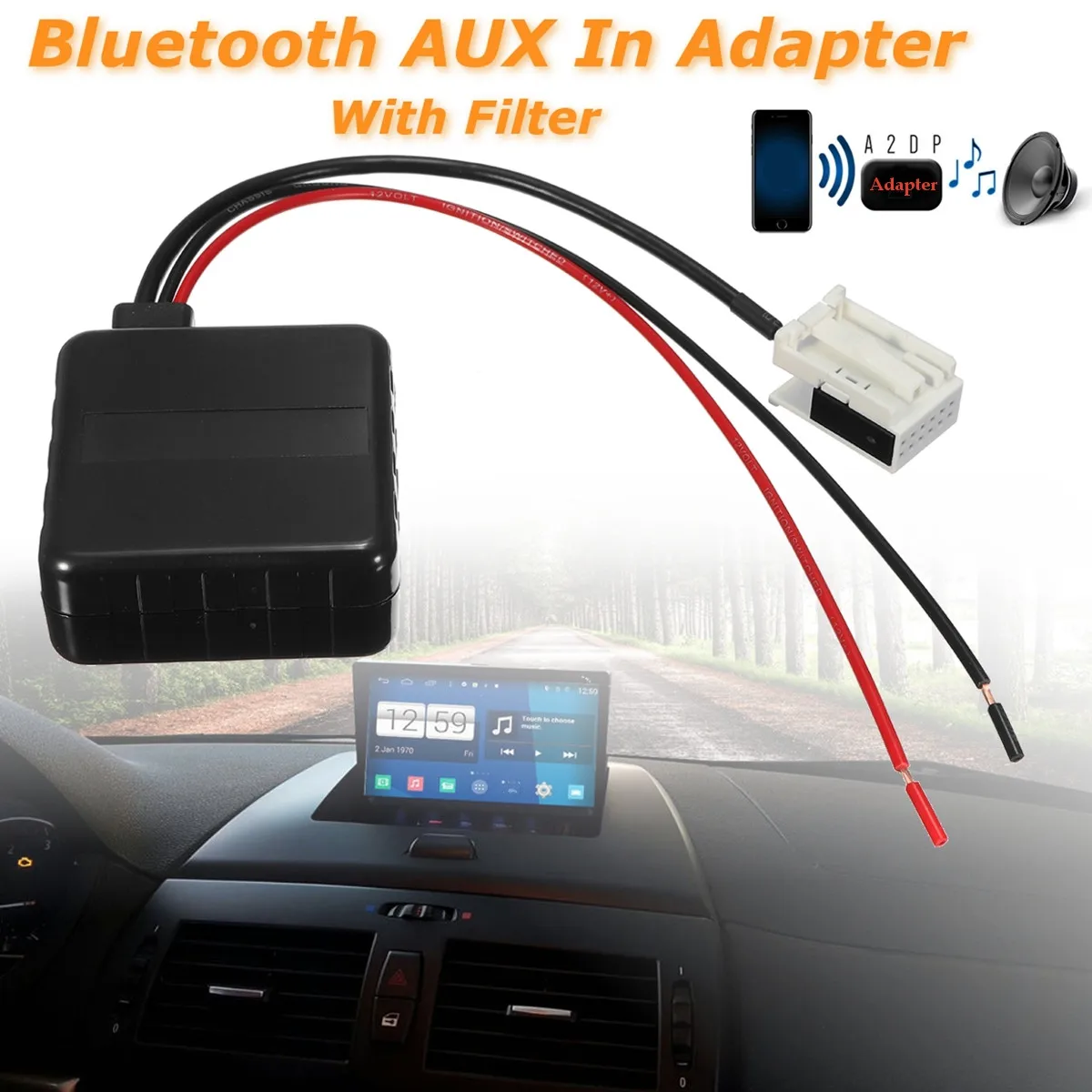 12 Pins font b Car b font bluetooth Aux Adapter font b Radio b font Speaker