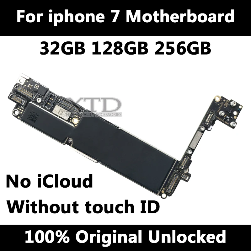  Factory unlocked for iPhone 7 Motherboard With / Without Touch IDOriginal for iphone 7 Mainboard wi