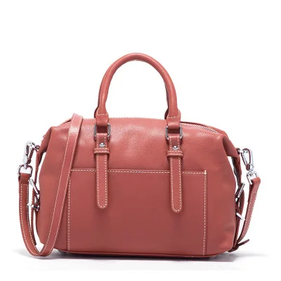

women novelty split leather boston bag lady elegant luxury soft leather tote handbag female causal black green crossbody bag