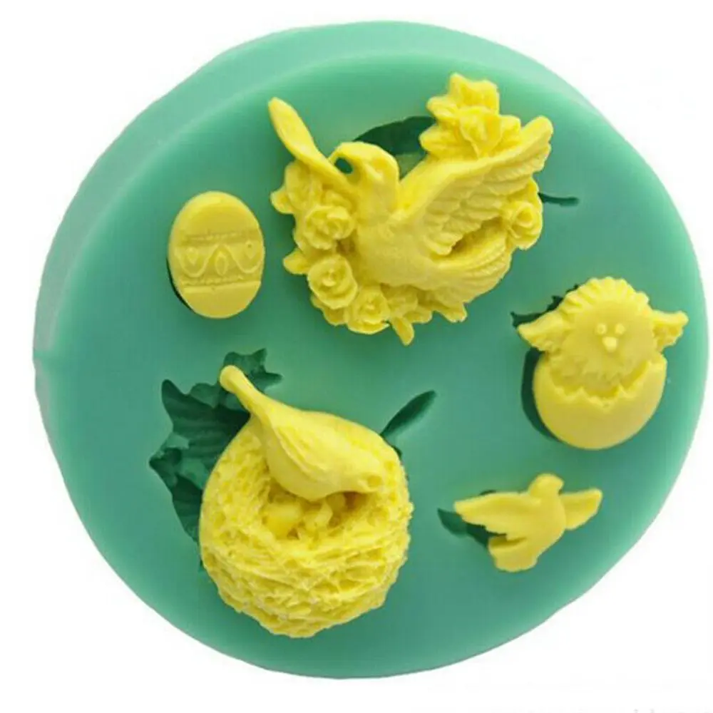 1 шт. 3D Птичье гнездо в форме Fondant (сахарная) Силиконовая Форма Ремесло шоколад