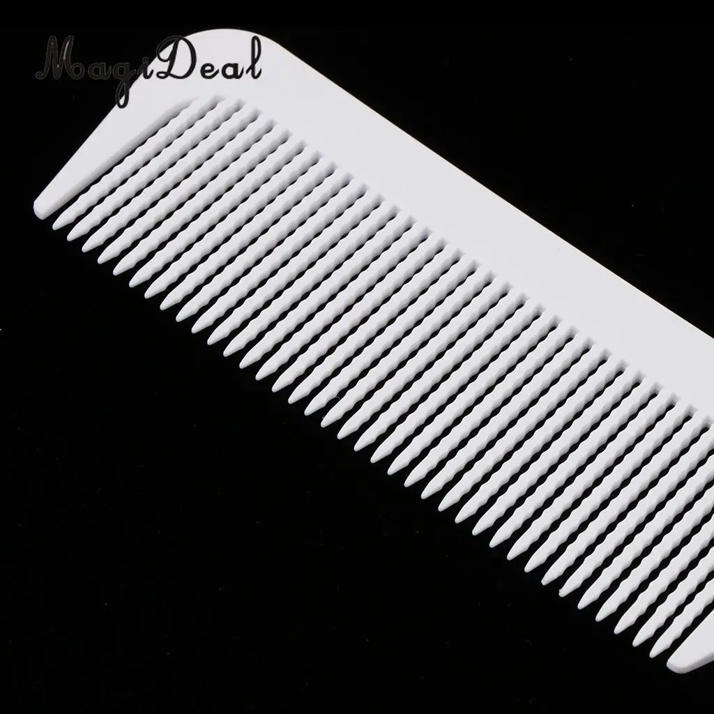 2pcs Plastic Clipper Barber Hair Cutting Styling Combs for Blending Tapering Flat Tops- 9.3inch Black White