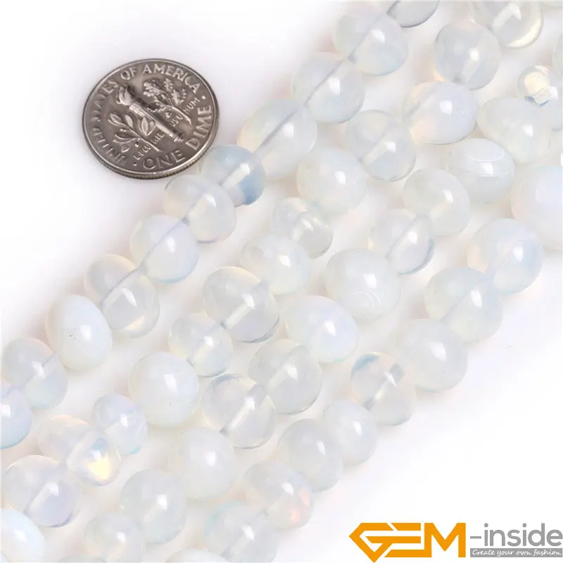 

10x12mm Freeform Potato Gem Stone White Opalite Beads Natural Stone Beads DIY Loose Beads Strand 15 Inch Wholesale