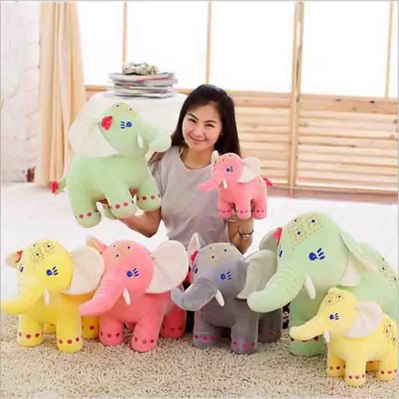 cute plush toys Thailand elephant doll colour the elephant Children's