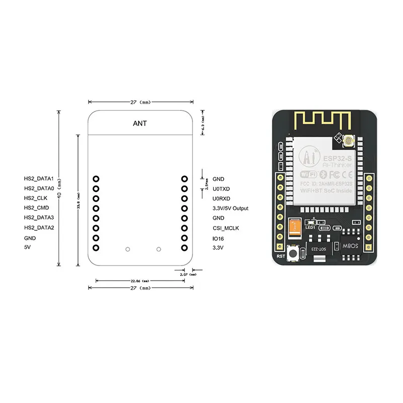Модуль камеры Elecrow с Wi Fi + Bluetooth макетная плата ESP32 CAM камерой модуль Serson GC0308