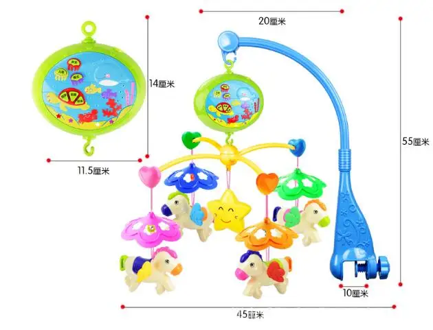 Детские игрушки-погремушки в форме карусели, вращающаяся музыкальная площадка для отдыха, детская Мобильная музыкальная кровать, колокольчик с 125 музыкой на 0-12 месяцев