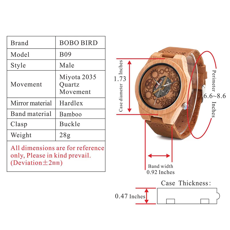 Бобо птица v-b09 мужские Древесины Бамбука Смотреть 2035 движение подвергается Дизайн светящиеся стрелки кварцевые часы Montre Homme MARQUE de luxe