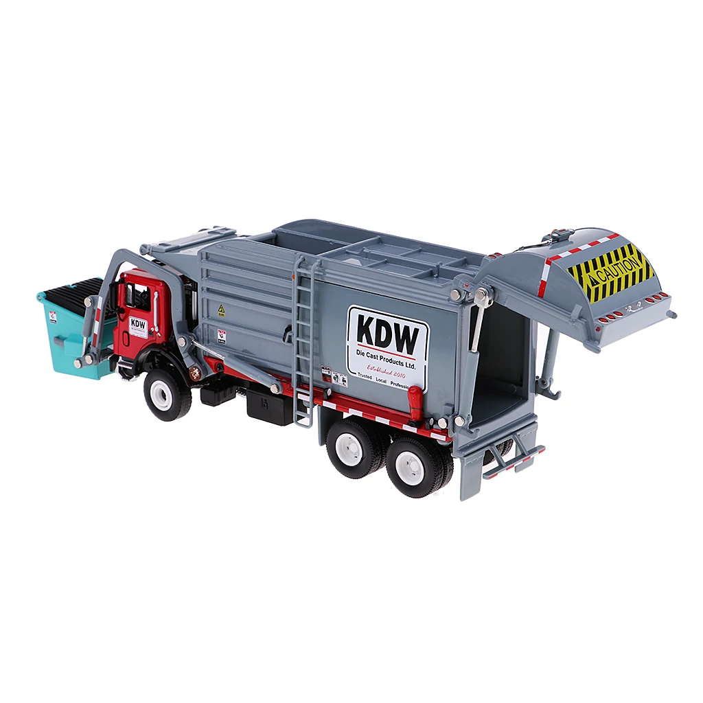 1:24 Diecast Alloy Waste Dump Recycling Transport Rubbish Truck Model Toy