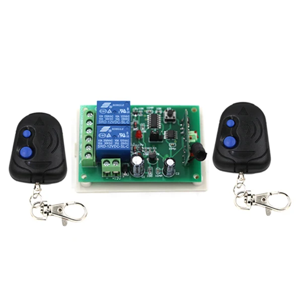 

24V 2CH Wireless Remote Control Switch Receiver Board & 2Transmitter Remote Controller Relay Switch with Blue Button 315/433mhz