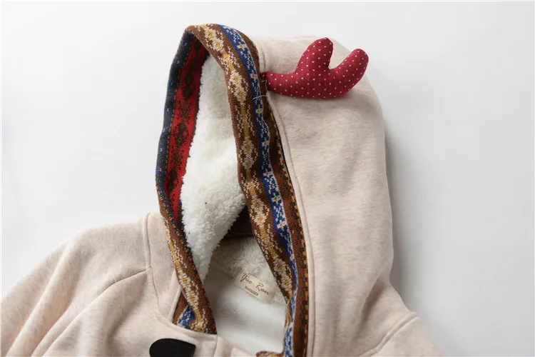 Японский Mori Girl хиппи винтажный олень Boho Manteaux Femme Chaqueta толстовка Свободный плащ Толстая Женская осенне-зимняя куртка