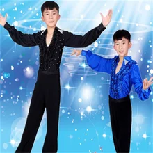 New boy dance set children Latin dance clothes children’s dance clothing practice clothes shirt + pants