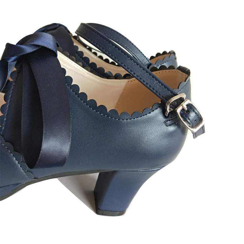 Женские туфли лодочки из мягкой кожи с круглым носком на платформе|lolita shoes|party