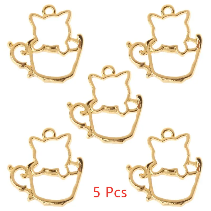 5 Pcs UV Epoxy Border AB Hollow Teacup Cat DIY Pendant Jewelry Crystal Glue Frame DIY Accessories Crafts Jewelry Making Tools 5 Pcs UV Epoxy Border AB Hollow Teacup Cat DIY Pendant Jewelry Crystal Glue Frame DIY Accessories Crafts Jewelry Making Tools
