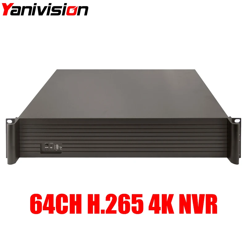 Yanivision 2U CCTV NVR H.265/H.264 64CH 4 К 8MP/5MP/3MP/2MP 1080 P Поддержка 9HDD 64 канала безопасности сети