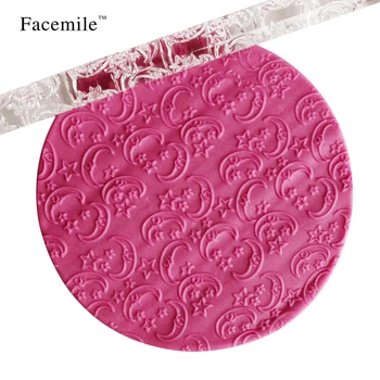 

New Design Embossing Rolling Pins Sugar Craft Tool Fondant Gift Decoration Moon Star Shape Pastry Tool Kitchen Accessories