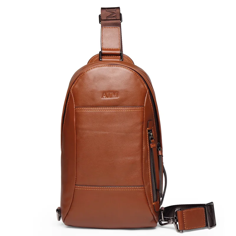 2018 AIM Crossbody Для мужчин кожаные многофункциональные спортивные боковой молнией