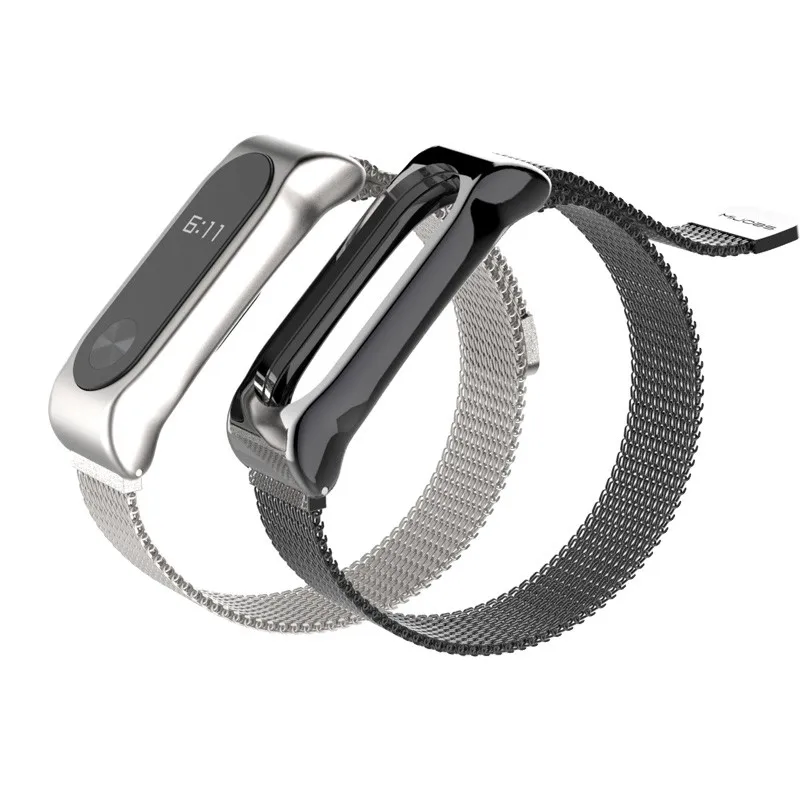 

Mijobs Milanese Loop SE Magnetic Watch Strap For Xiaomi Mi Band 2 Bracelet Rose Metal Wristband Stainless Steel Belt Watch Bands