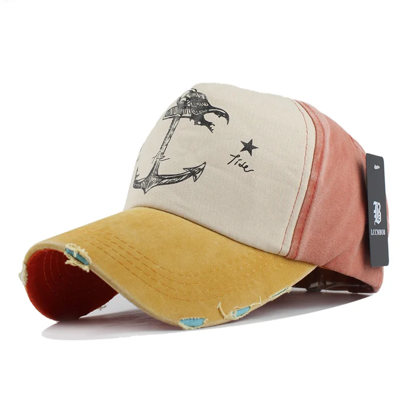[FLB] 5 panel hip hop snapback hats couples hat Man Woman pure cotton baseball caps do old pirate ship anchor gorras wash cap