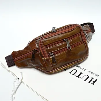 

Woman Men Bag Fashion Pure Color Leather Shoulder Waterproof Crossbody Chest marsupio uomo heuptas dames fanny packs 2019