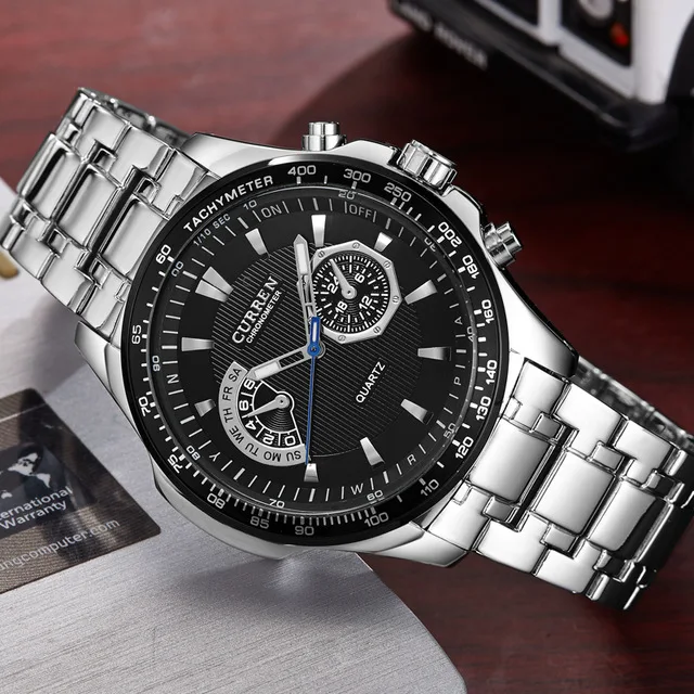 

Curren 8020 quartz Black steel Casual Watch Vogue Business Military Men's Watches 30M waterproof Dropship Male Clock Man Relogio