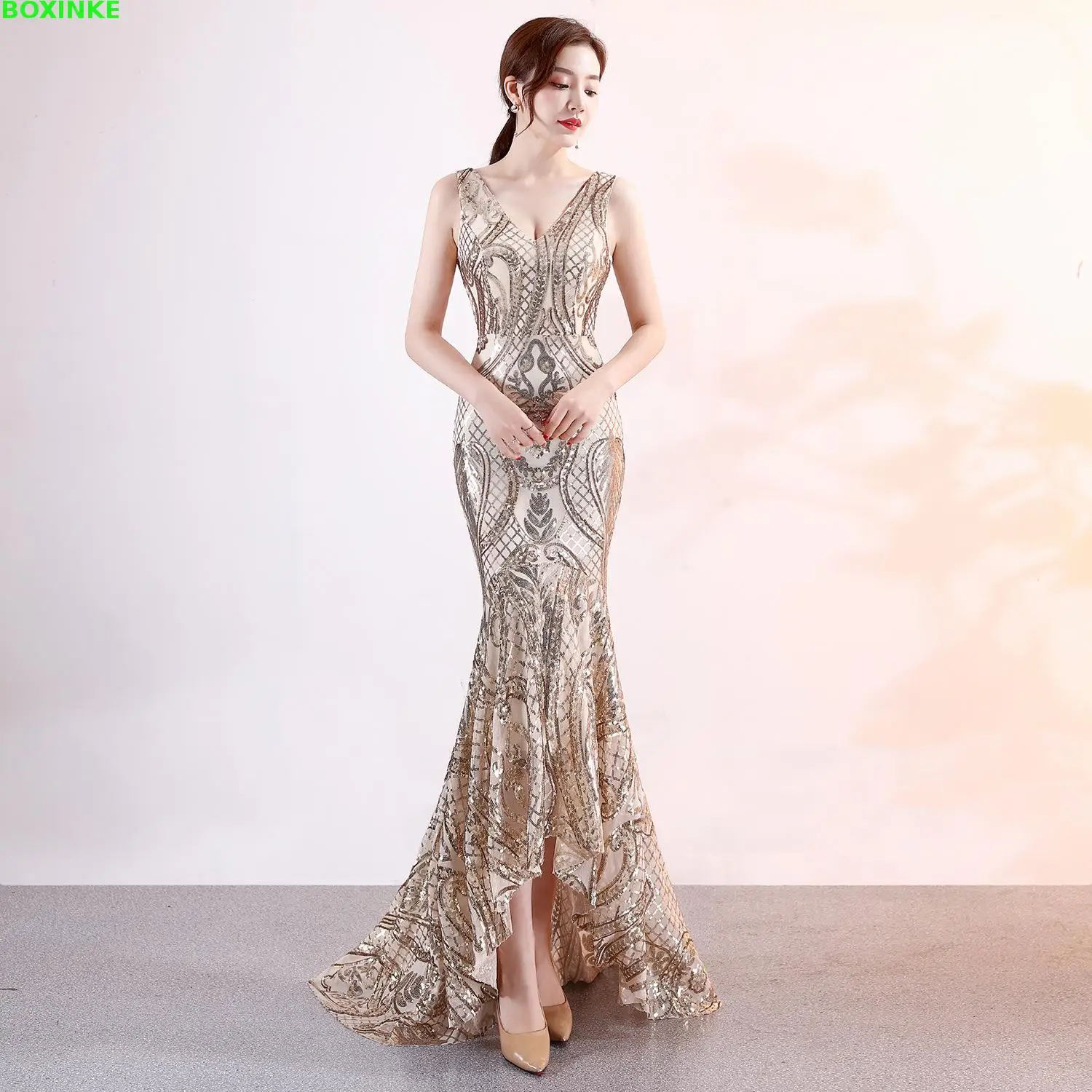 Vestido Longo размера плюс Сетчатое макси платье Новое Сексуальное вечернее с v