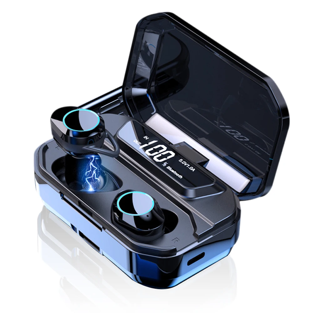 

TWS 5.0 Bluetooth 9D Stereo Earphone Wireless Earphones IPX7 Waterproof Earphones 3300mAh LED Smart Power Bank Phone Holder