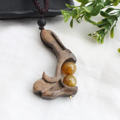 Необычные сандалии с геометрическим узором деревянная подвеска ожерелье длинная цепочка ручной работы ювелирные изделия Винтаж камень бисер ожерелье для женщин подарок