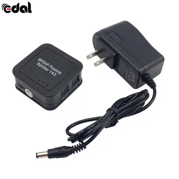 

EDAL Portable Mini SPDIF TOSLINK Fiber Divider Digital Optical 1x3 1 Input 3 Output Audio Splitter Adapter US Plug S