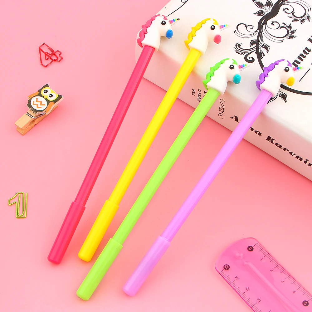 

4Pcs/lot Cute Unicorn Cartoon Gel Pen Promotional Gift Stationery School & Office Supply